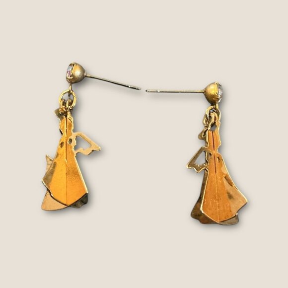 Avon 3D Christmas Angel Dangle  Rhinestone Stud Earrings - Picture 3 of 3